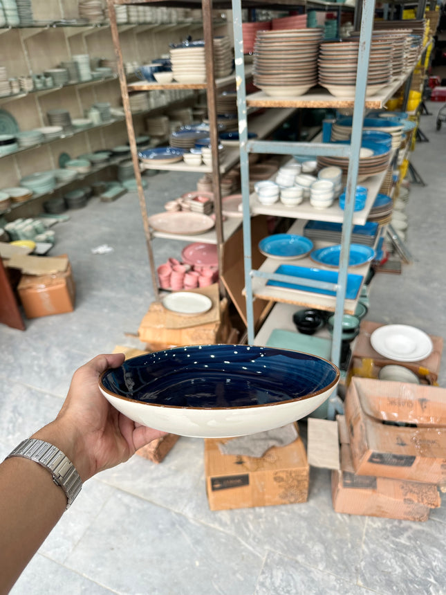 Leftover 11"x9" Triangular Platter ( Cobalt Blue Colorline )