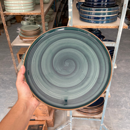 Leftover 12 inch Classic Plate ( peacock green colorline )