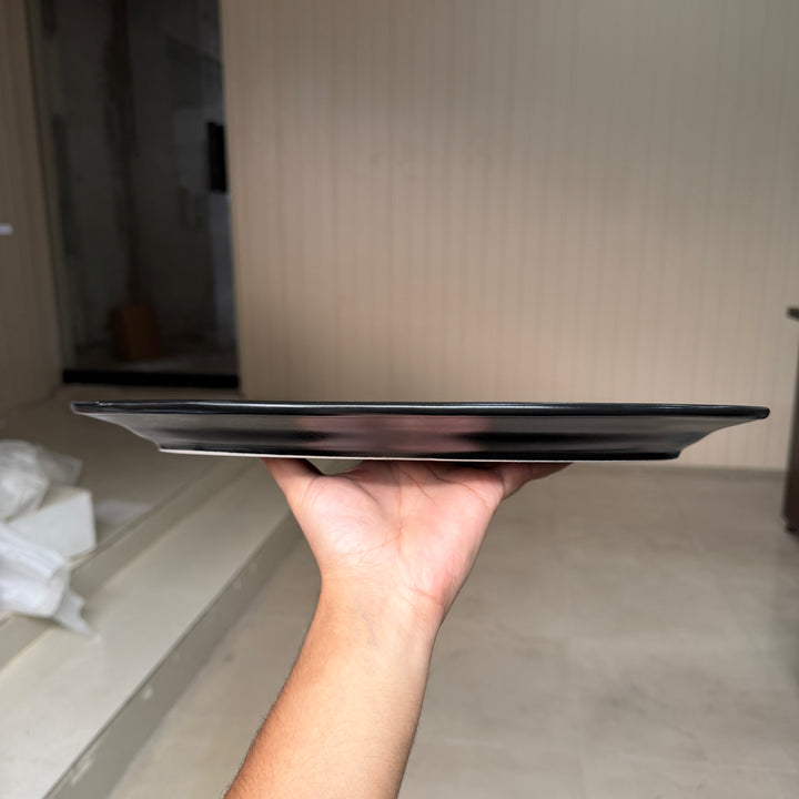 Leftover 15 inch Rice Dish with Rim ( Noir )