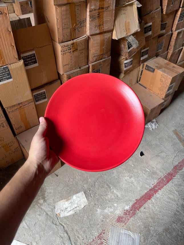 Leftover 10 inch Rimless Plate ( Red Matte )