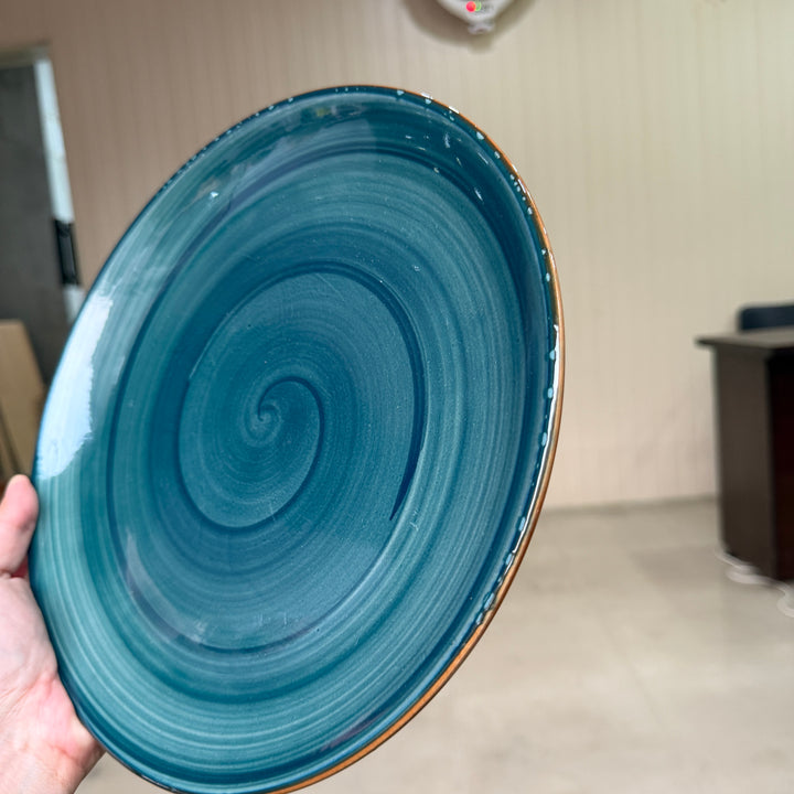 Leftover 11 inch Rimless Plate ( Peacock Green Colorline ) ( Set of 6 )