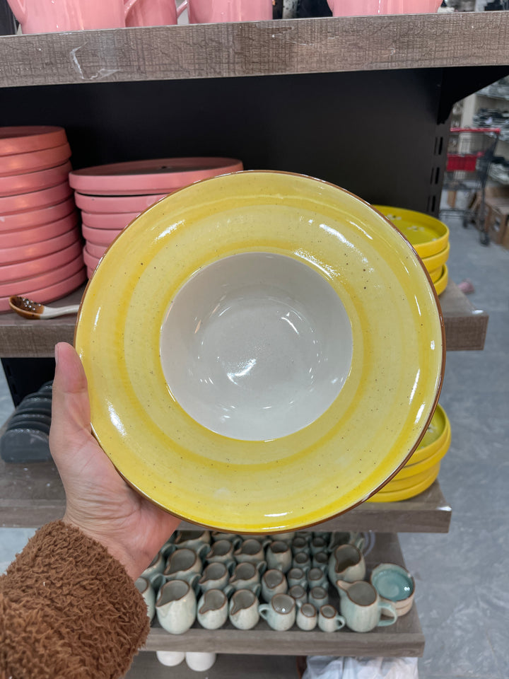 Leftover 9.5 inch Pasta Plate ( Yellow Colorline )
