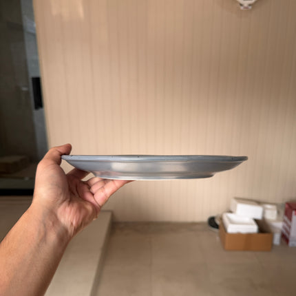 Leftover 10 inch Rimless Plate ( Grey Matte with Black Specks )