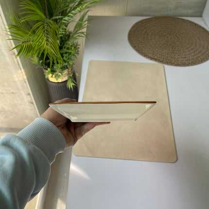 leftover 11.5"x6" Rectangular Platter ( Grey Colorline )