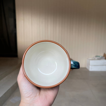 Leftover D Handle Coffee Cup Small ( Peacock Green Colorline ) ( 220 ml )