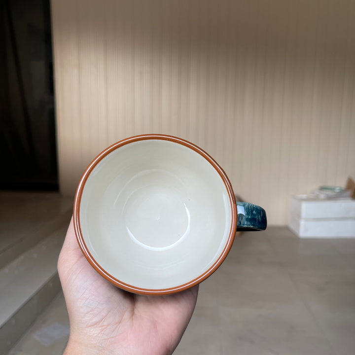 Leftover D Handle Coffee Cup Small ( Peacock Green Colorline ) ( 220 ml )