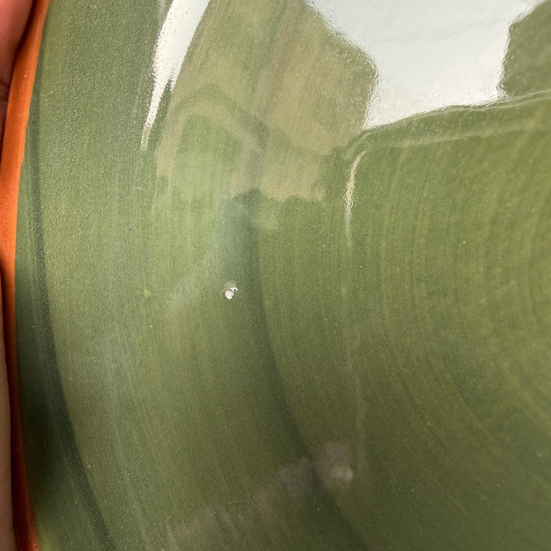 Leftover 7 inch Curved Oval Quarter Plate ( Dark Green Colorline )
