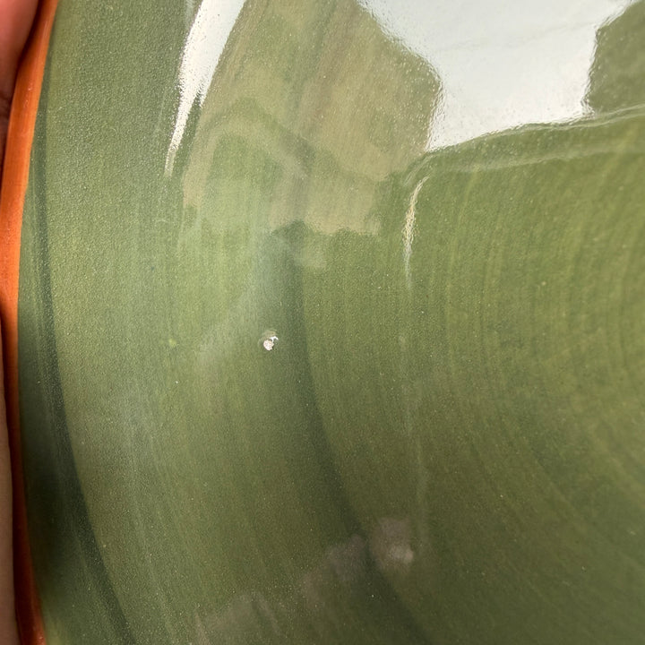Leftover 7 inch Curved Oval Quarter Plate ( Dark Green Colorline )