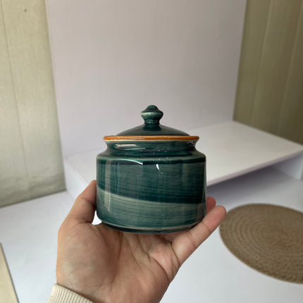 Leftover RK Sugar Pot ( Peacock Green Colorline ) ( 360 ml )