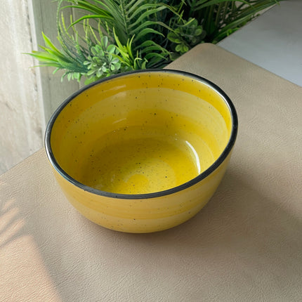 6 inch Curved Cut Bowl ( Yellow Colorline )