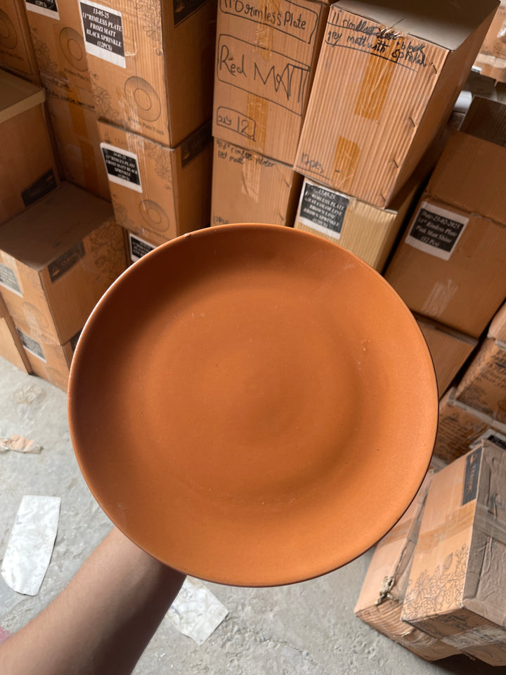 Leftover 10 inch Rimless Plate ( Terracotta Matte )