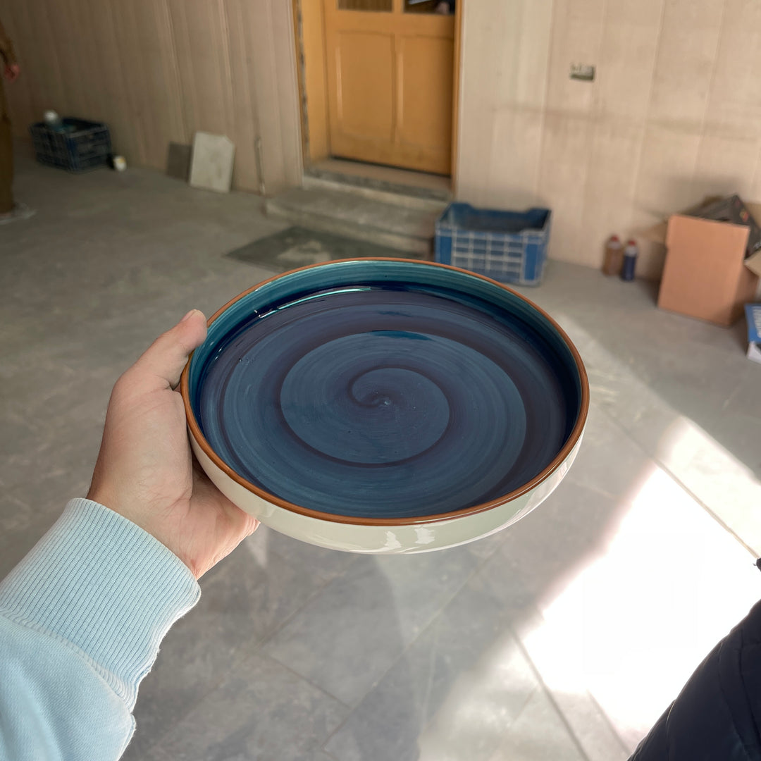 Leftover 8 inch Deep Classic Plate ( Indigo )