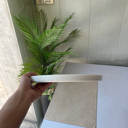 Leftover 12 inch Classic Plate ( White Matte with Brown Specks )