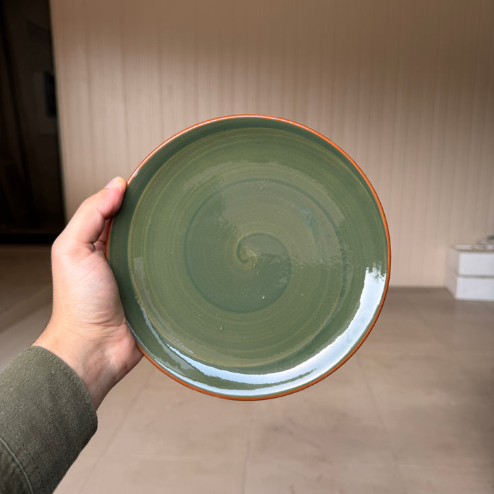 Leftover 8 inch Rimless Plate ( Dark Green Colorline )