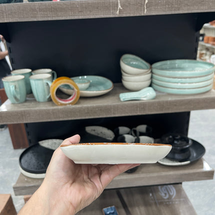 leftover 11.5"x6" YM Rectangular Platter ( Dark Green Colorline )