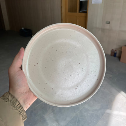 Leftover 8 inch Pebble Edge Plate ( Old Rose Matte )