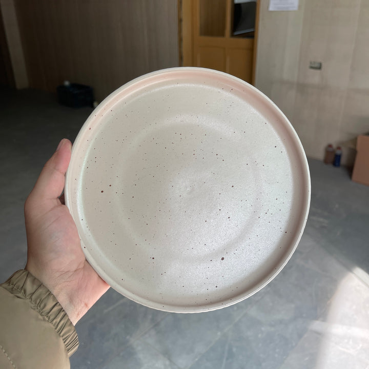 Leftover 8 inch Pebble Edge Plate ( Old Rose Matte )