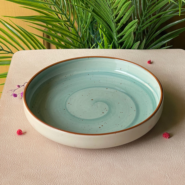 8 inch Deep Classic Plate ( Teal Colorline )