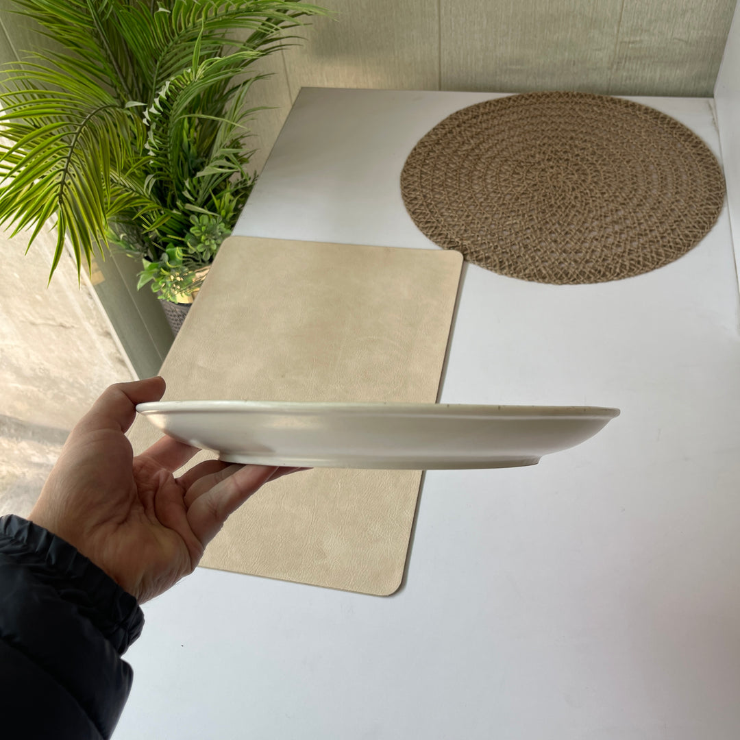 Leftover 11 inch Rimless Plate ( Snow Cocoa )