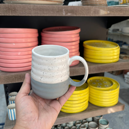 Leftover S10 Irregular Mug ( Grey Matte / White Matte ) ( 350 ml ) ( 1 Mug )