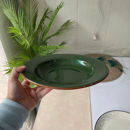 Leftover 10 inch Deep plate ( Glossy Dark Green )