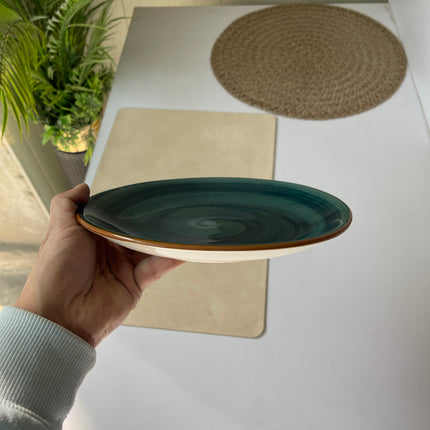 Leftover 8.5 inch Rimless Plate ( Peacock Green Colorline )
