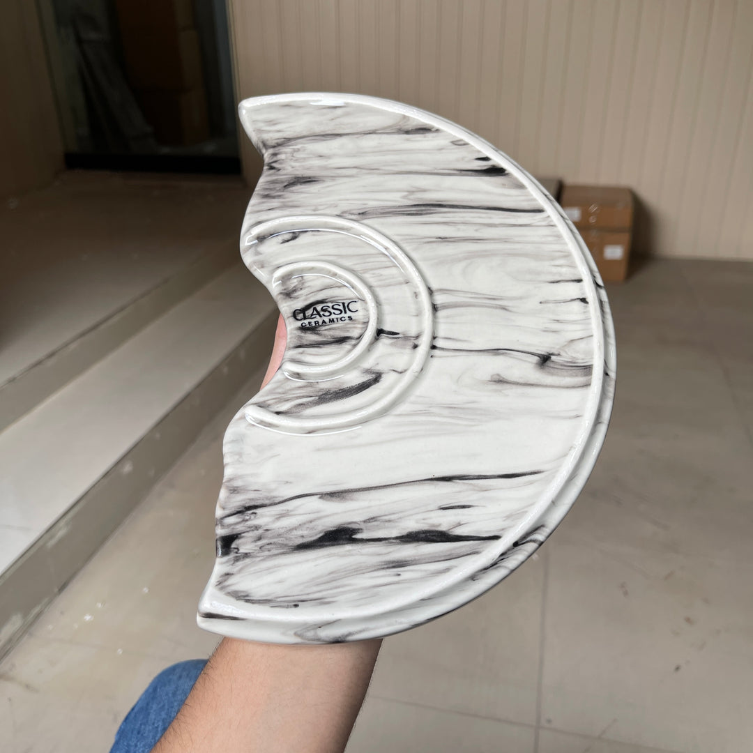 Leftover 10 inch Half Classic Plate ( Black Marble )