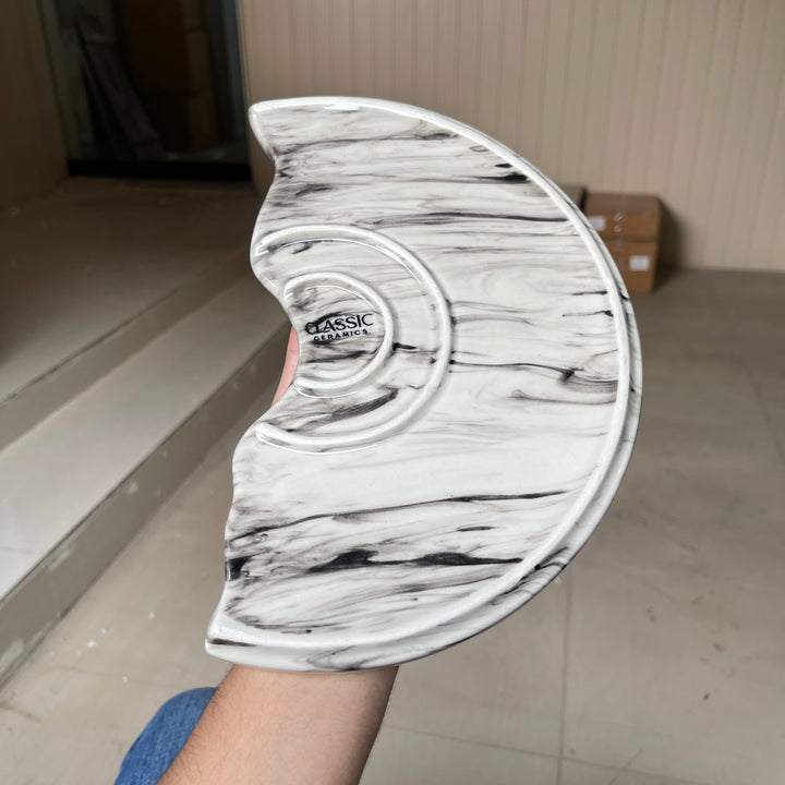 Leftover 10 inch Half Classic Plate ( Black Marble )