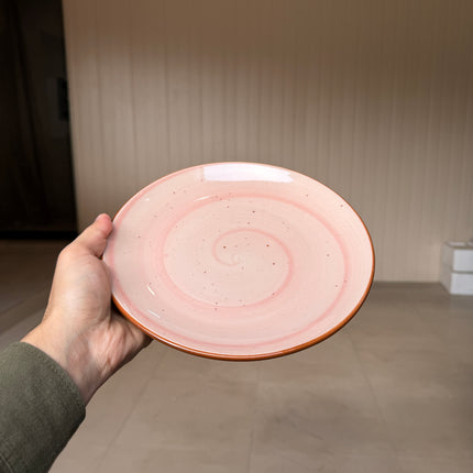 Leftover 8.5 inch Rimless Plate ( Pink Colorline )