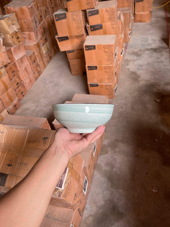 Leftover 7" Round Bowl ( Teal Colorline with Black line )