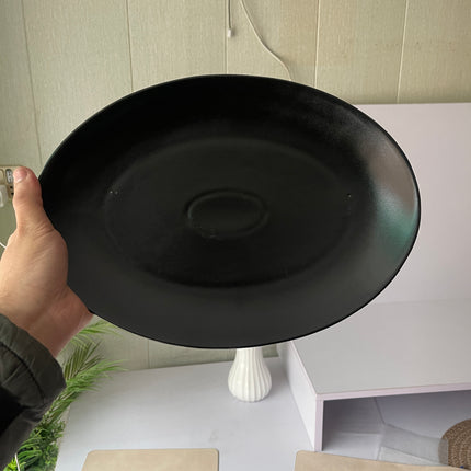 Leftover 13 inch Rimless Rice Dish ( Textured Black Matte )