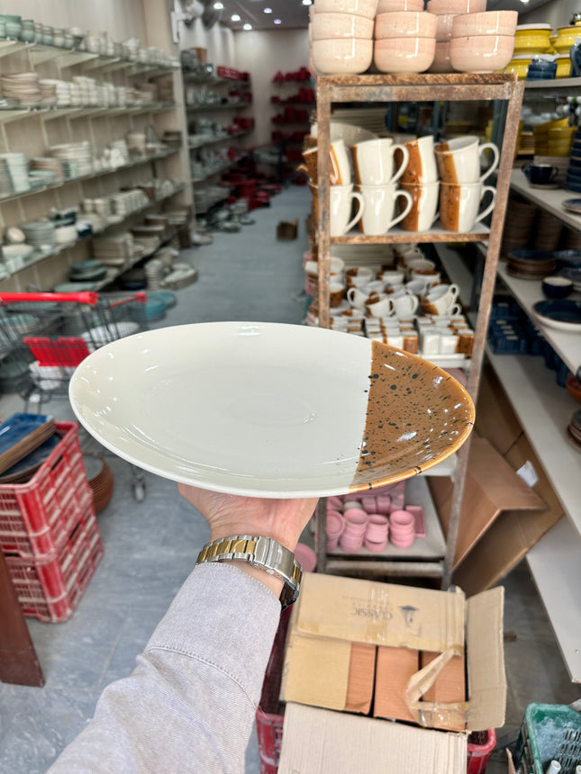 Leftover 13 inch Rimless Rice Dish ( Sandstorm Series )