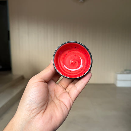 Leftover Round Sauce Ramekin Small ( Outer Black Colorline, Inside Red Colorline )