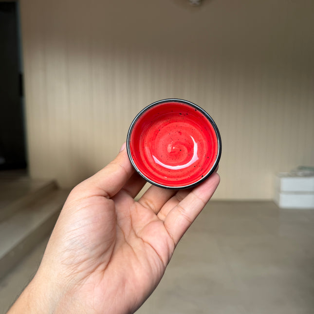 Leftover Round Sauce Ramekin Small ( Outer Black Colorline, Inside Red Colorline )