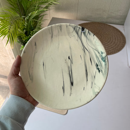 Leftover 8.5 inch Rimless Plate ( Black Marble )