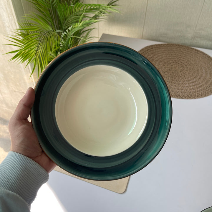 Leftover 9 inch Deep wide Plate ( Peacock Green Colorline )