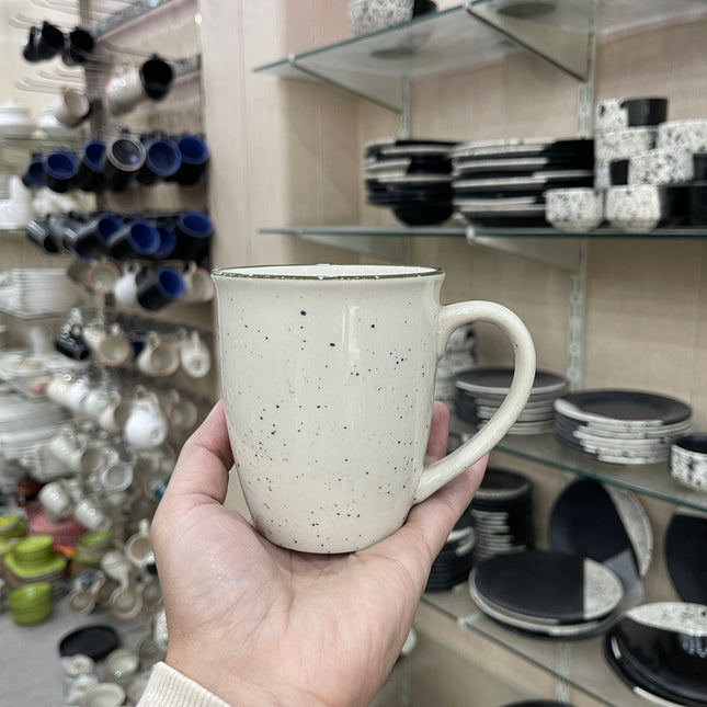 Leftover 005 Mug ( Glossy off-white with dark green specks ) ( 350 ml )