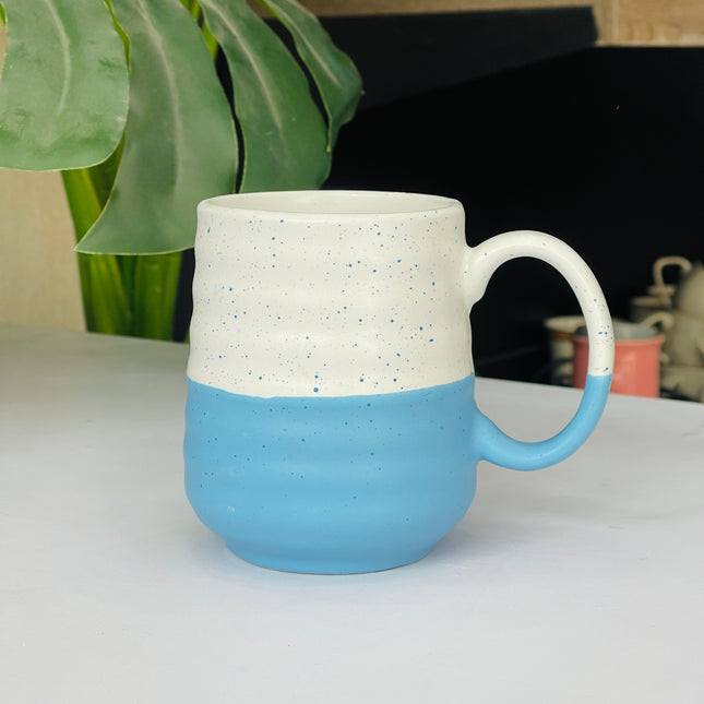 S10 Irregular Mug ( Skyblue Matte and White ) ( 470 ml ) ( 1 Mug )