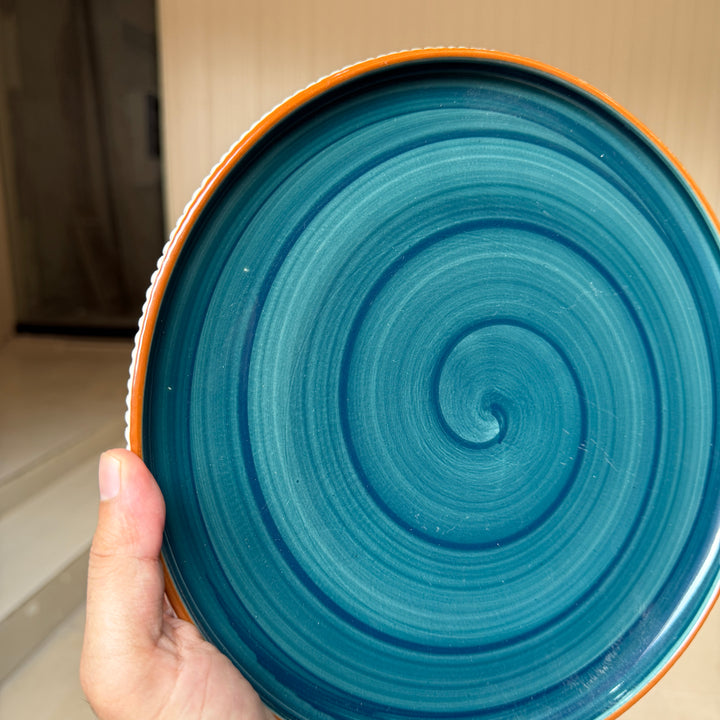 Leftover 10.5 inch Pebble Edge Plate ( Peacock Green Colorline )