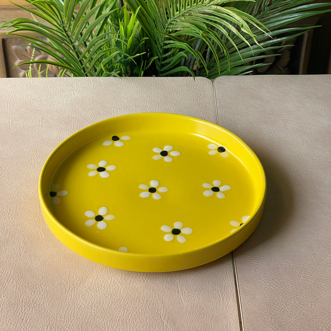 8 inch Classic Plate ( Yellow Matte Floral )