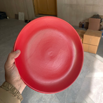 Leftover 11 inch Rimless Plate ( Red Matte )