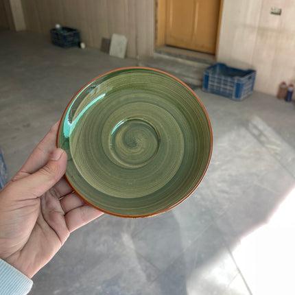 Leftover WM Cup Saucer Set ( Dark Green Colorline ) 6 cups 6 saucers ( 220ml )