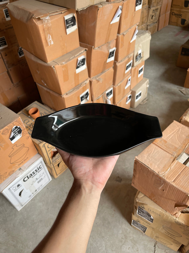 Leftover Pasta dish large 10.2"x 5.5" ( Textured Black Matte )