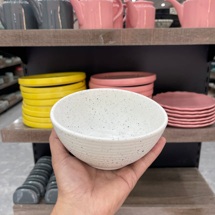 Leftover 5.5 inch Ripple Bowl ( White Matte with Black Specks )