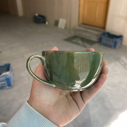Leftover WM Cup Saucer Set ( Dark Green Colorline ) 6 cups 6 saucers ( 220ml )