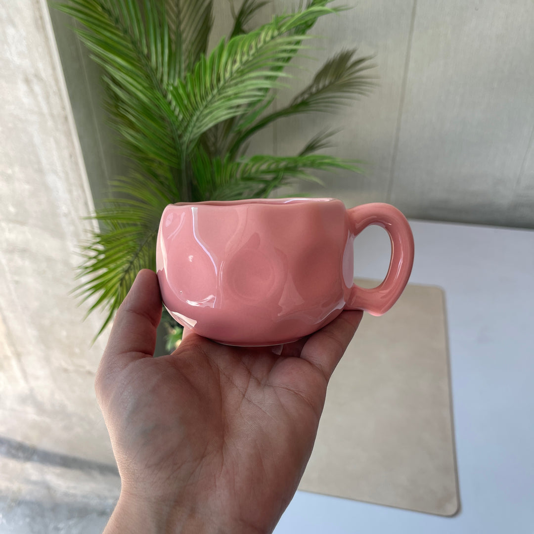 Leftover ( Irregular Shape ) Bubble Cup ( Glossy Pink ) ( 230 ml ) ( 1 piece )