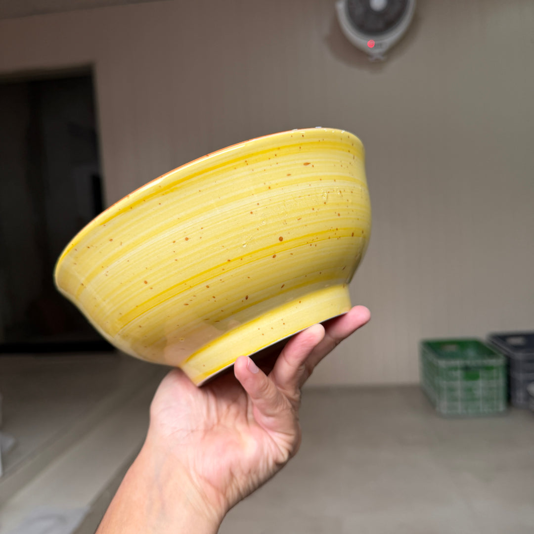 Leftover 8 inch Round Bowl ( Yellow Colorline )