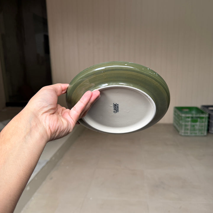 Leftover 8 inch Lite Classic Plate ( Outer Dark Green Colorline )