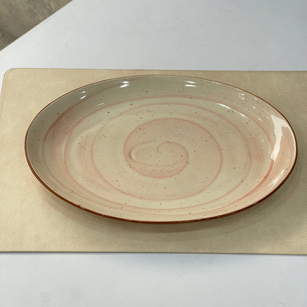 13 inch Rimless Rice Dish ( Pink Colorline )