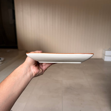 Leftover 12"x7" inch Rectangular Platter ( Teal Colorline )